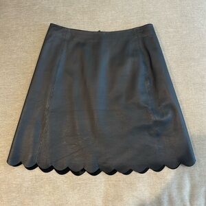 Kate Spade Scalloped Lamb Leather Skirt Size 4